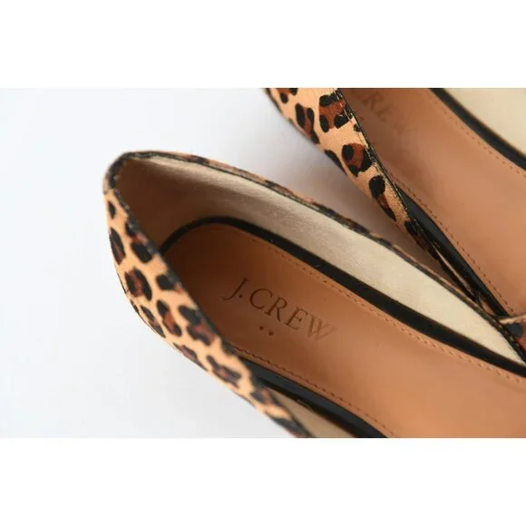 J. Crew Zoe D’Orsay Flats Sz 8 Calf Hair Leopard Print Pointed Toe Flat - Picture 9 of 16